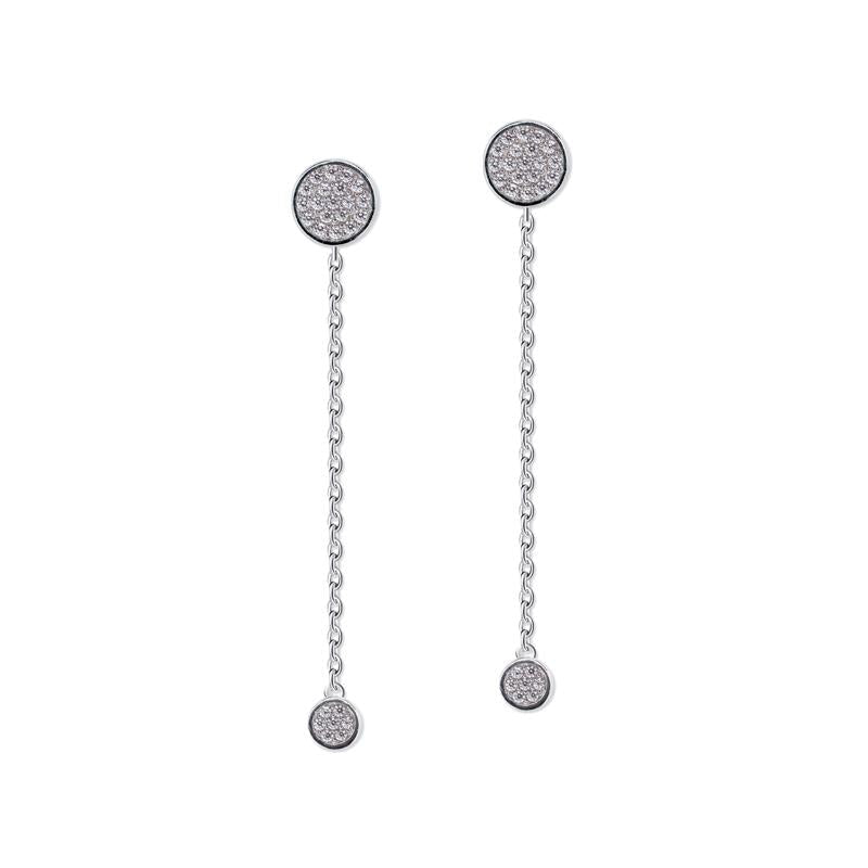 Diamond Cluster Chain Drop Earrings