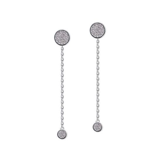 Diamond Cluster Chain Drop Earrings Diamond Cluster Chain Drop Earrings