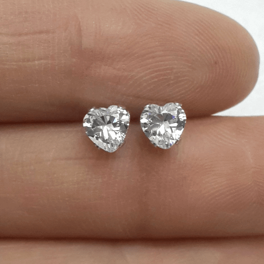 1 Carat Heart Shape Diamond Stud Earrings
