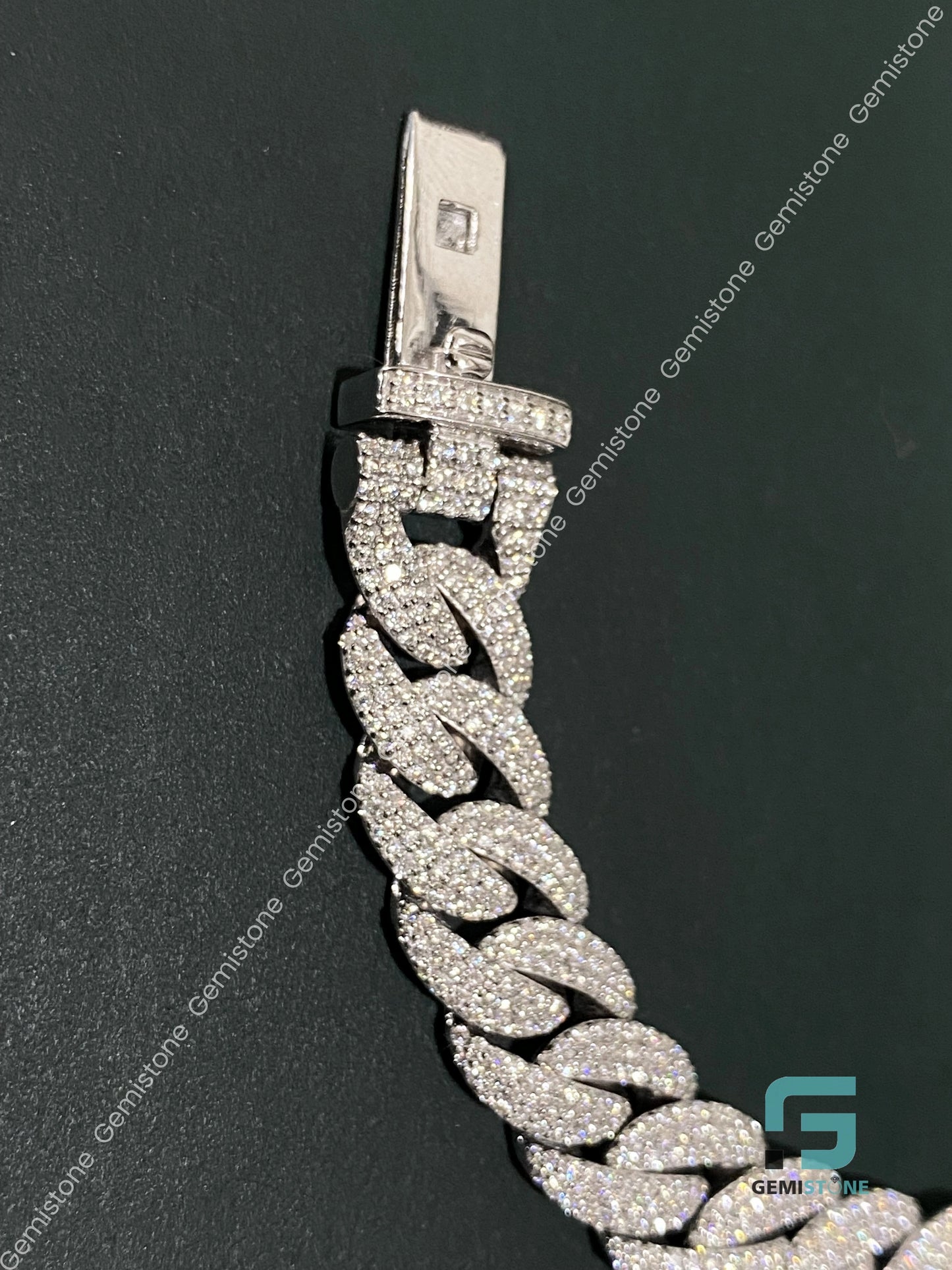 15MM Diamond Box Clasp Iced Out Bracelet