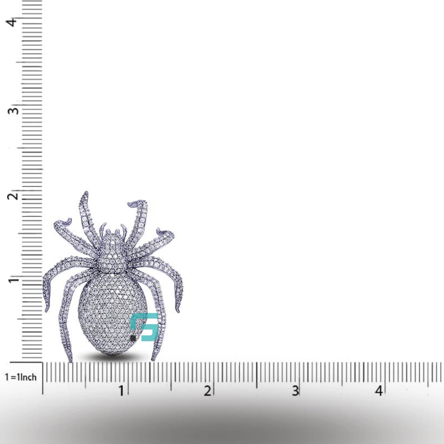 Realistic Moissanite Diamond Crawling Spider Pendant
