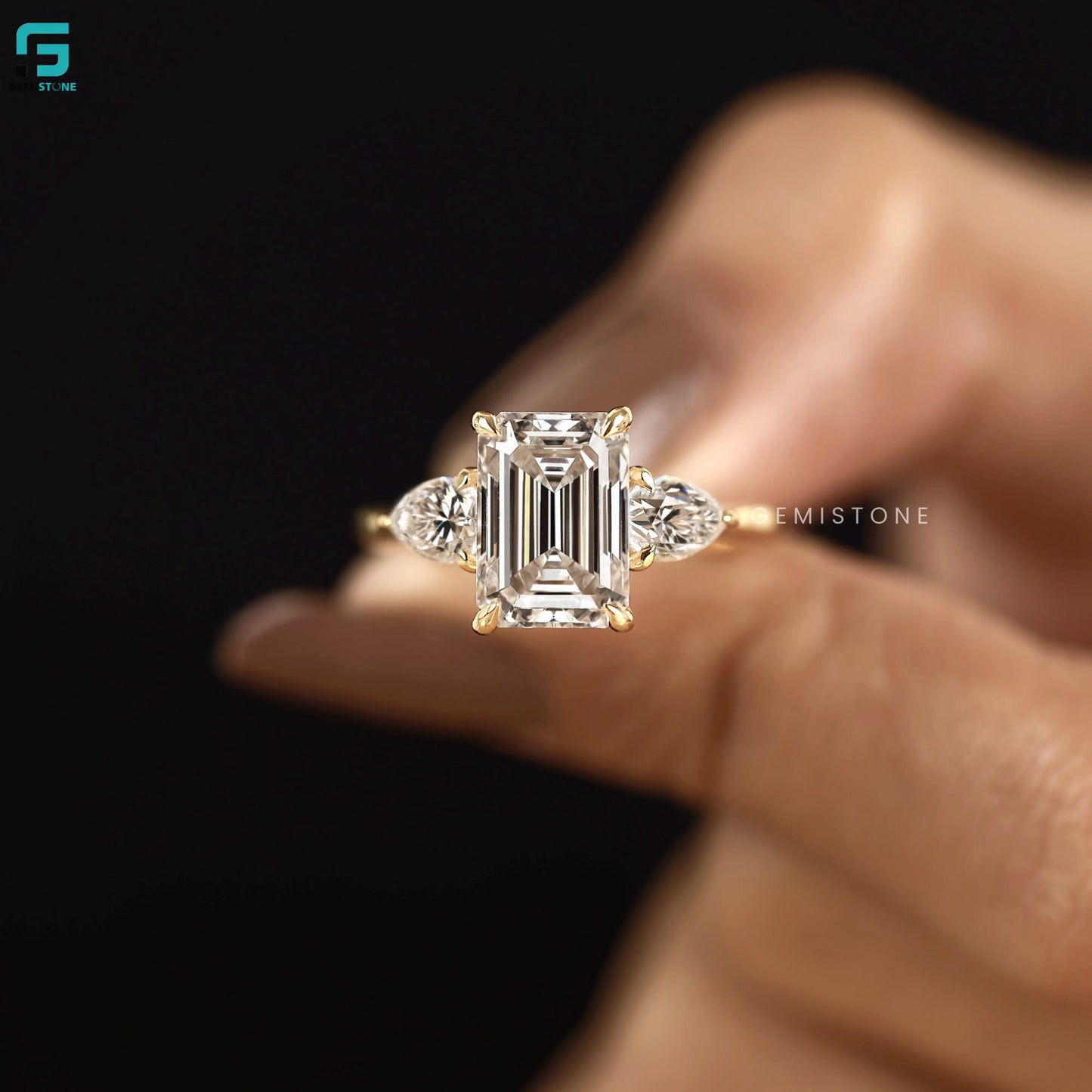 3CT Emerald Lab Grown Wedding Ring For Women