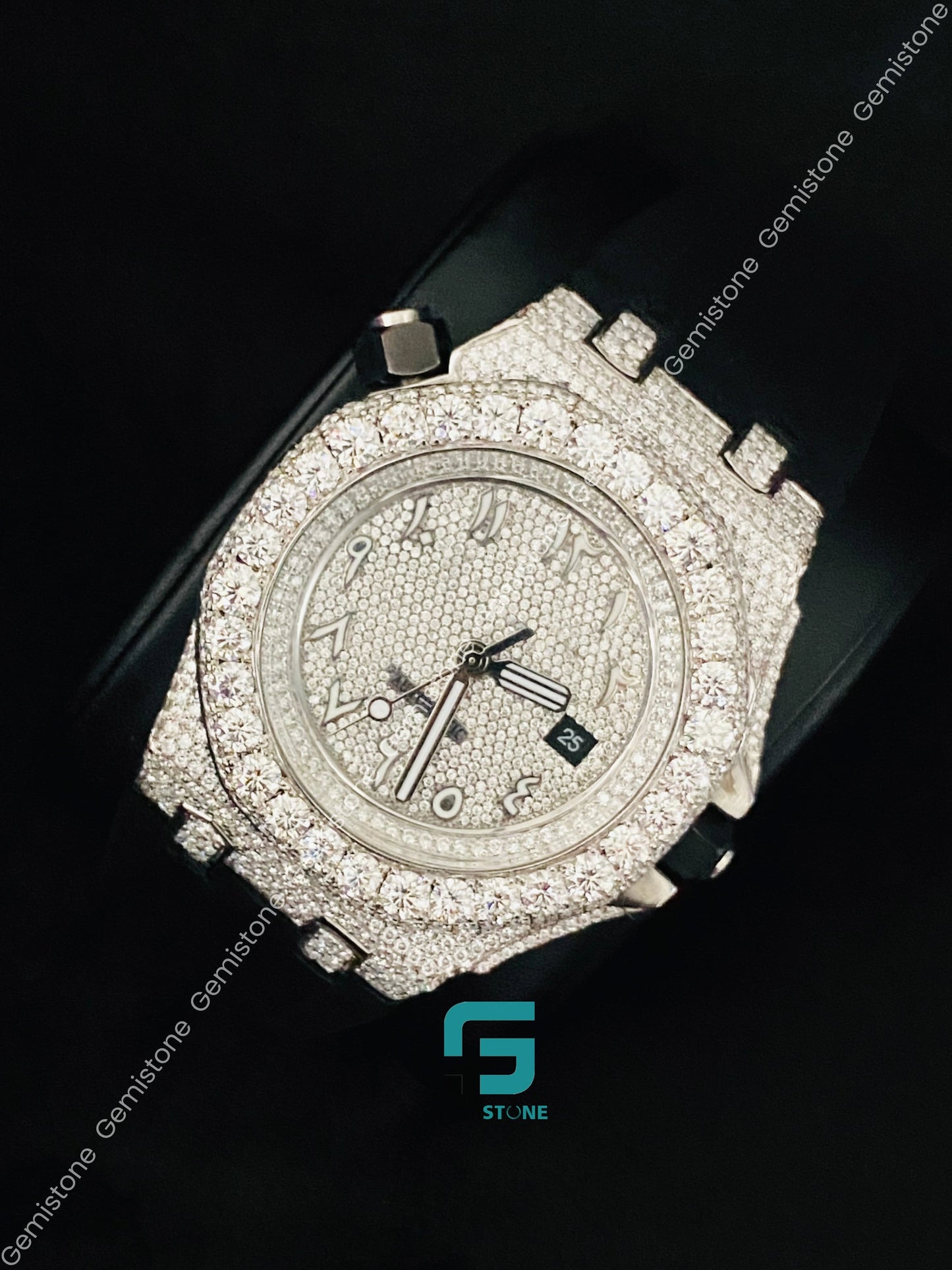 41MM Moissanite Rapper Watch for Men_s
