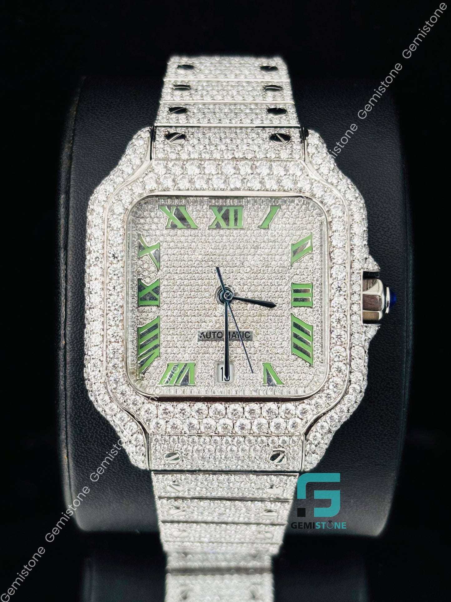 41MM Moissanite Roman Number Watch
