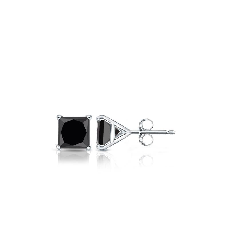 1 Carat Princess Cut Moissanite Solitaire Studs