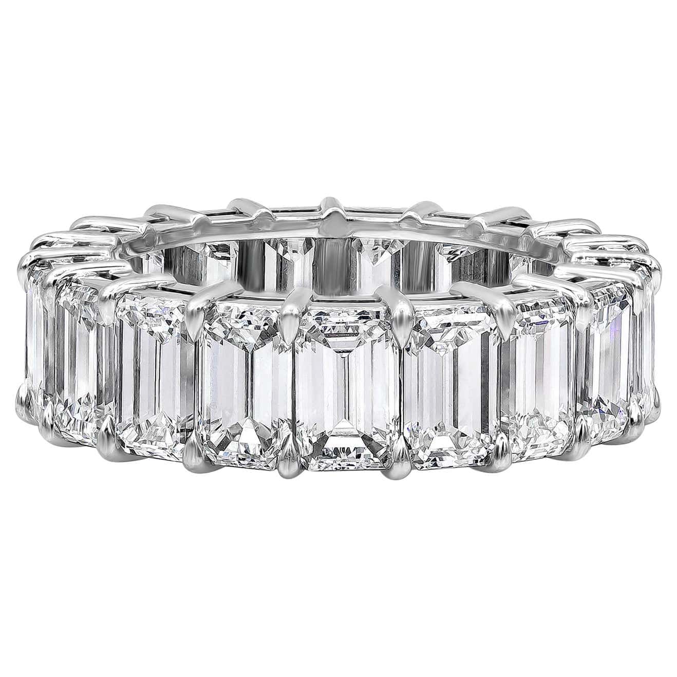 9.50 CT Emerald Cut Full Eternity Wedding Band
