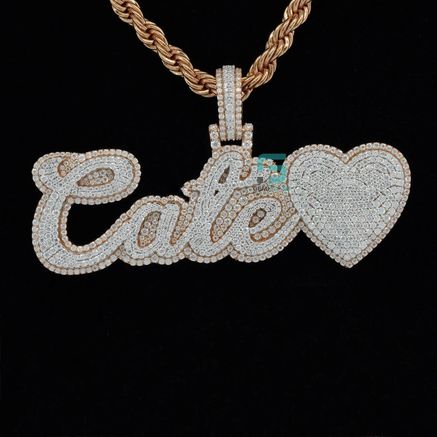 VVS Moissnaite Iced Hip Hop Cate Letter Diamond Pendant