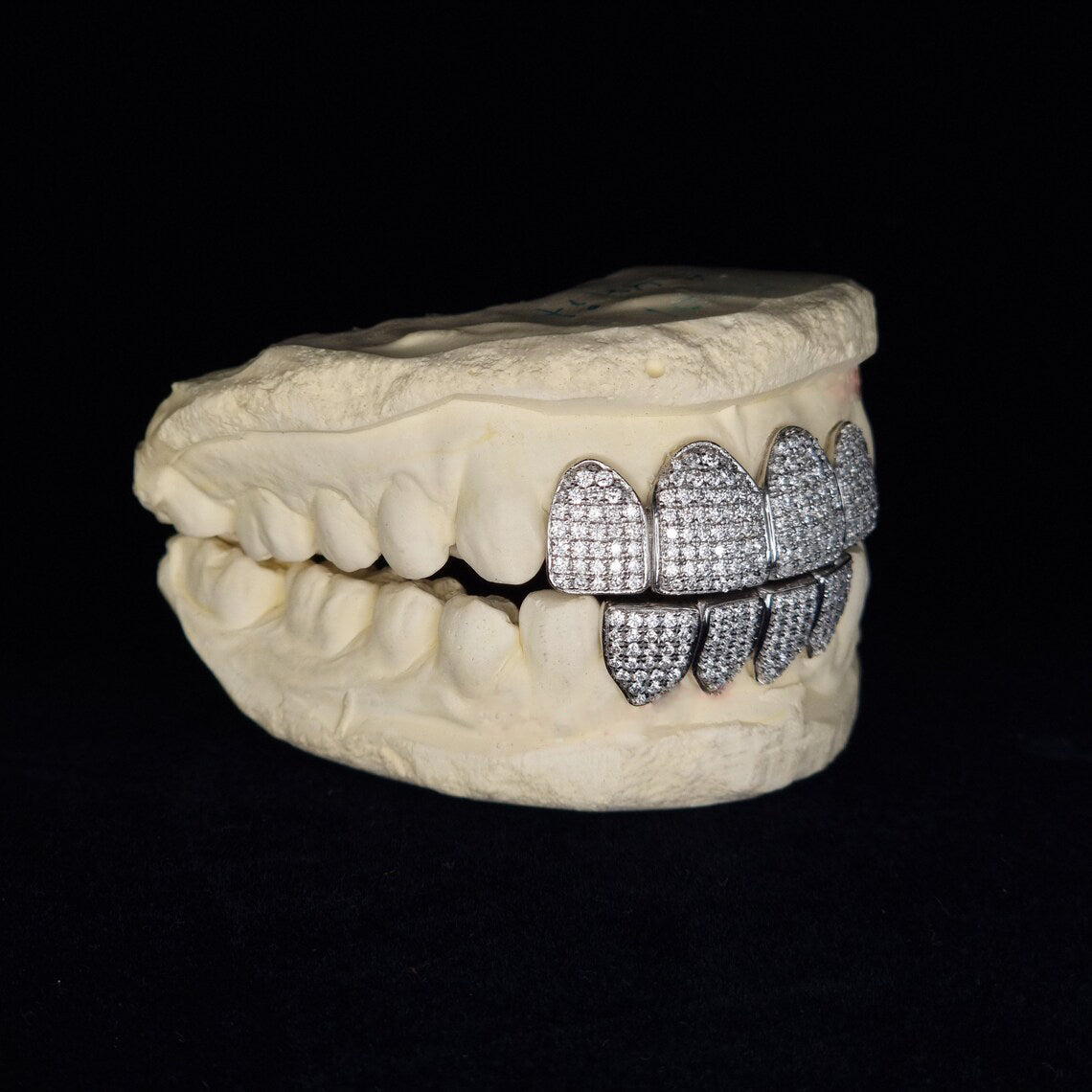 Custom 4 On 4 VVS Moissanite Bust Down Diamond Grillz
