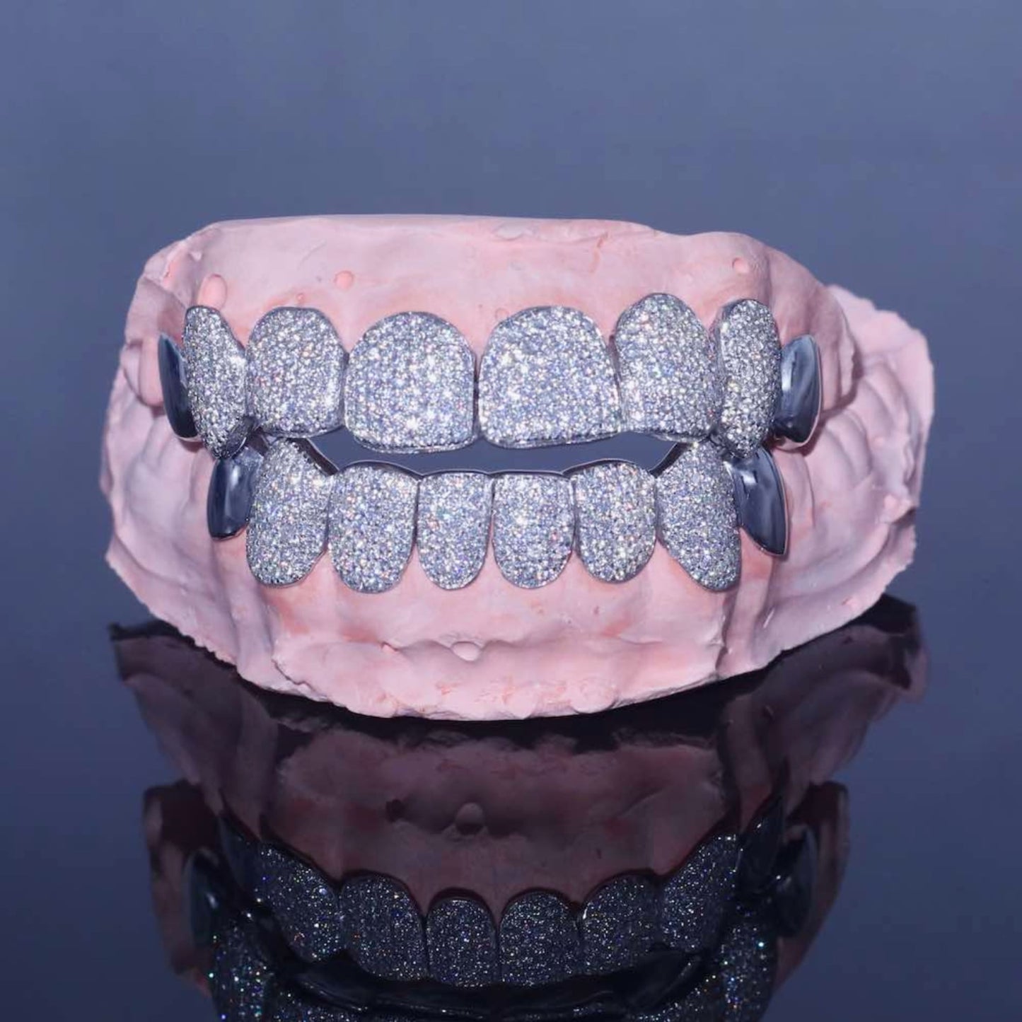 Round Cut VVS Iced Diamond Grillz Moissanite PASSES TEASTER