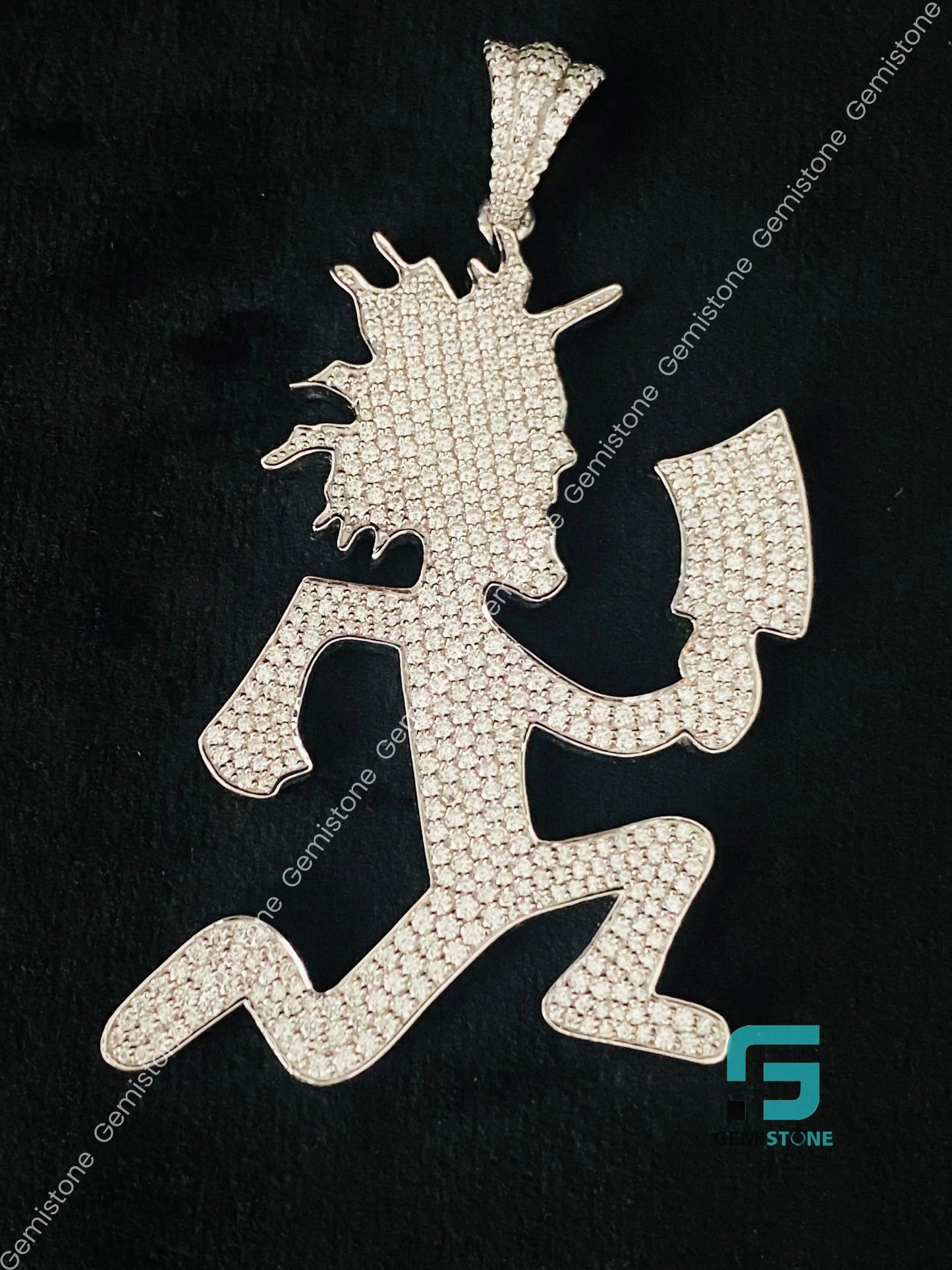 925 Silver Hatchetman Iced Out Moissanite Pendant
