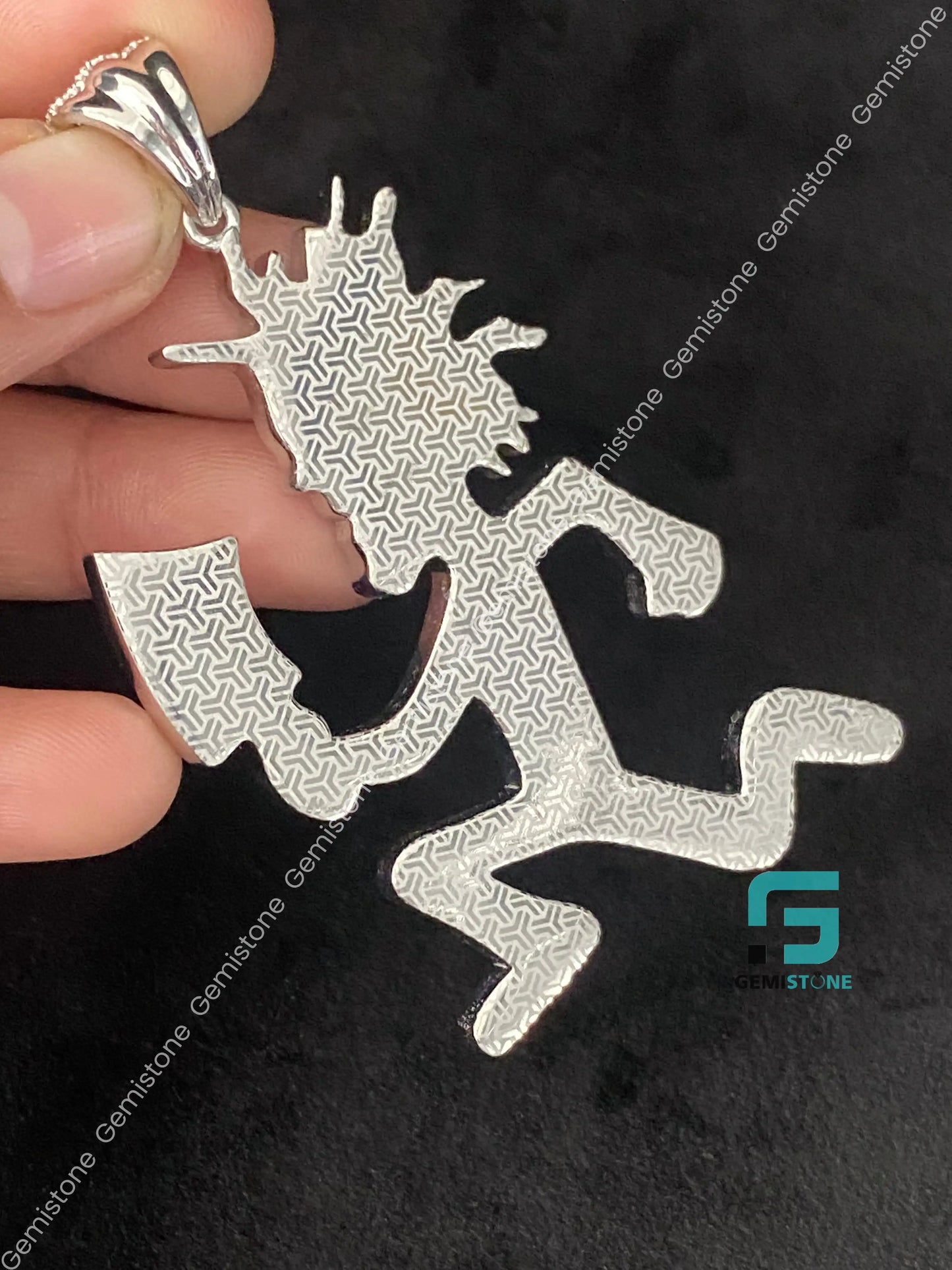 925 Solid Silver Hatchetman Moissanite Pendant