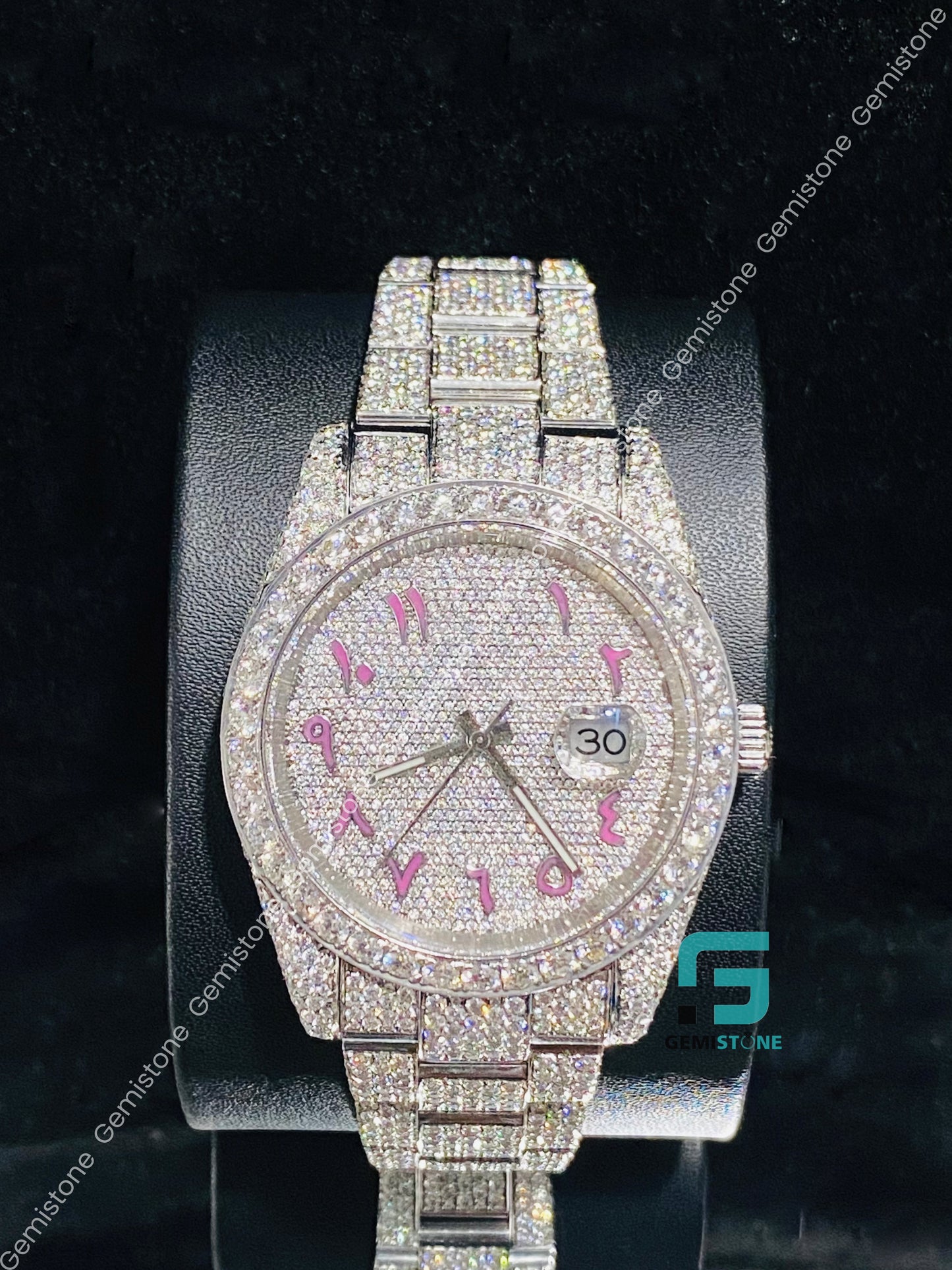 Arabic Number Moissanite Diamond Watch