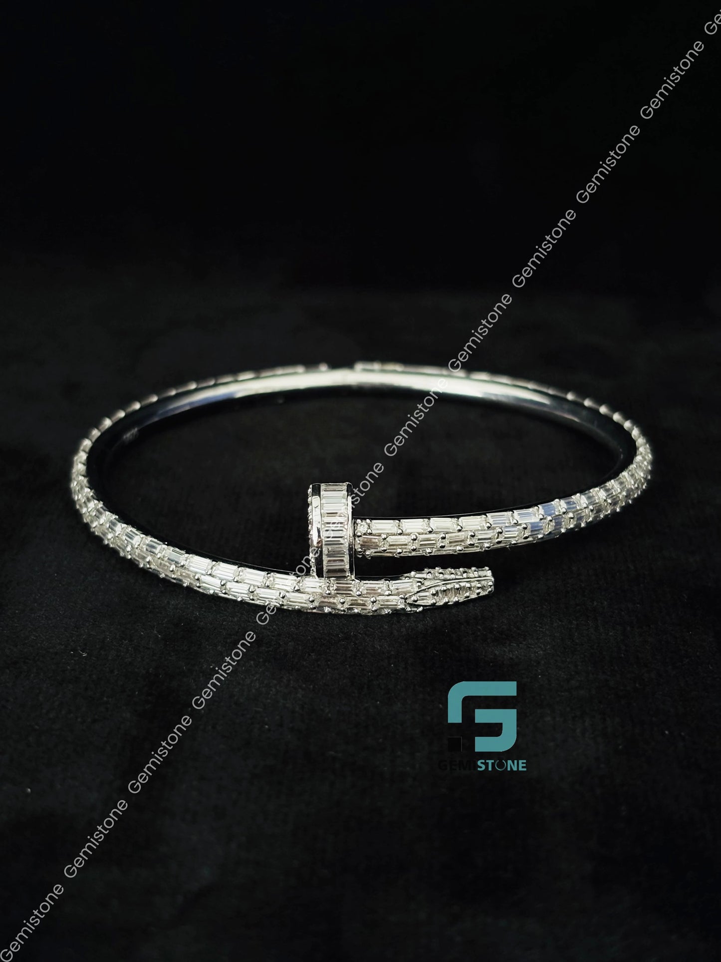 Baguette Moissanite Studded Bracelet