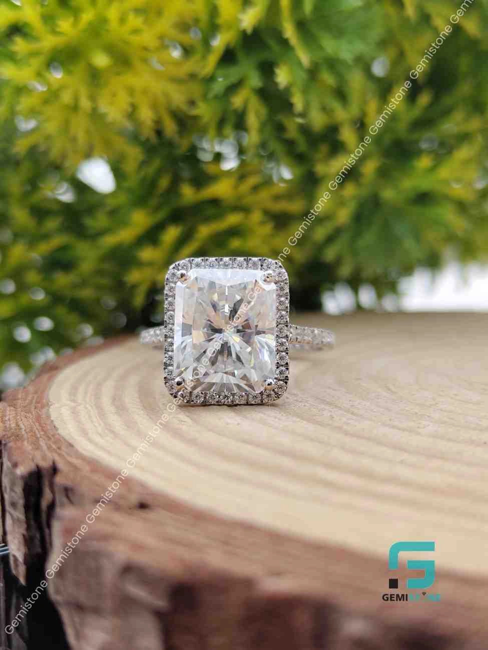 Big Moissanite Engagement Ring For Her
