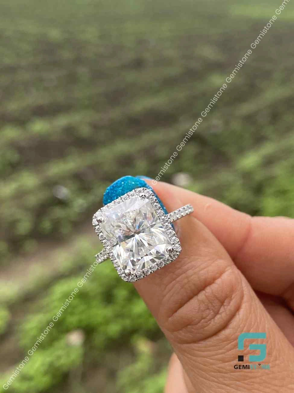 Big Radiant Moissanite Promise Ring