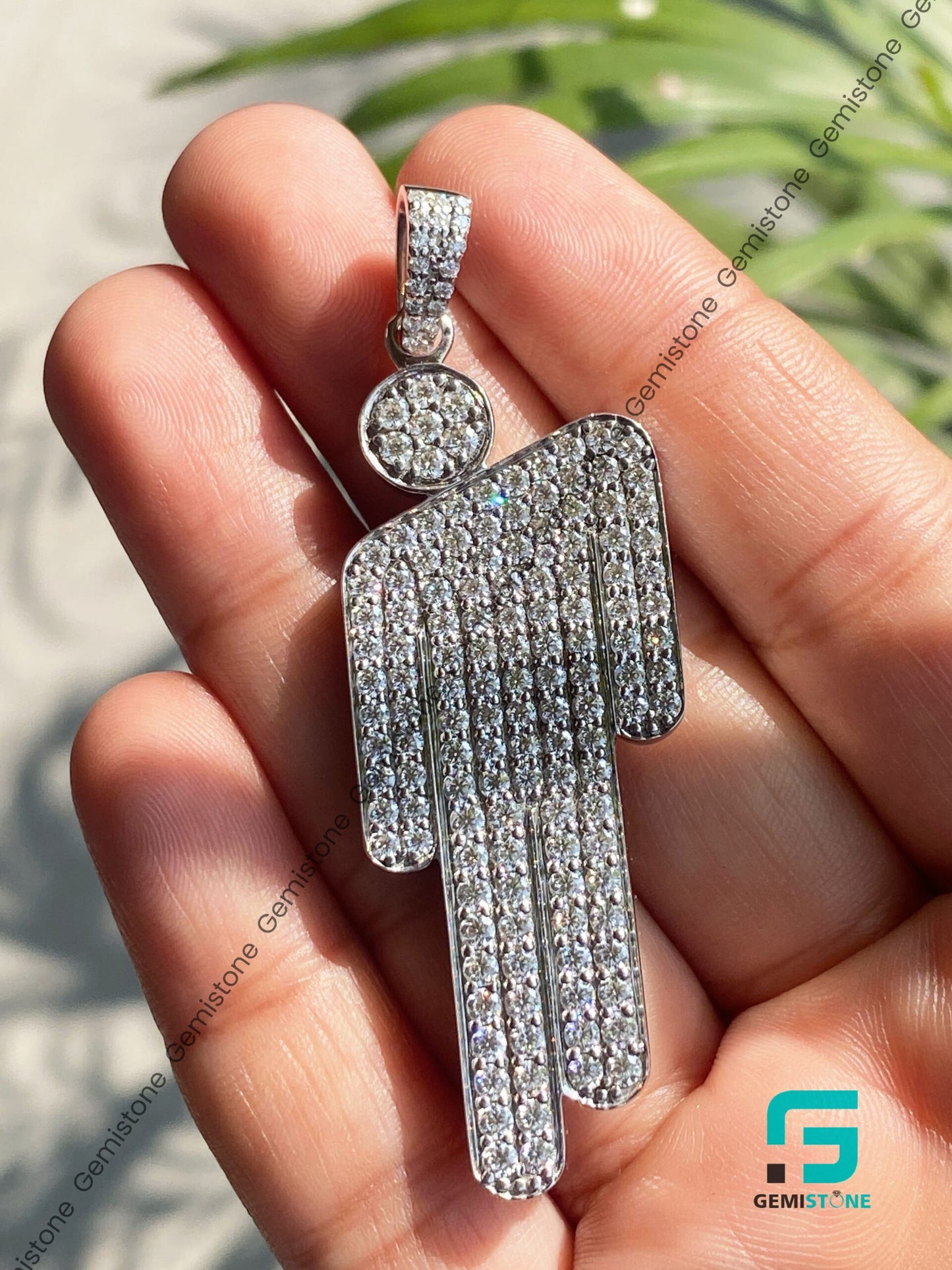 Round Cut Moissanite Billie Eilish Diamond Blohsh Pendant