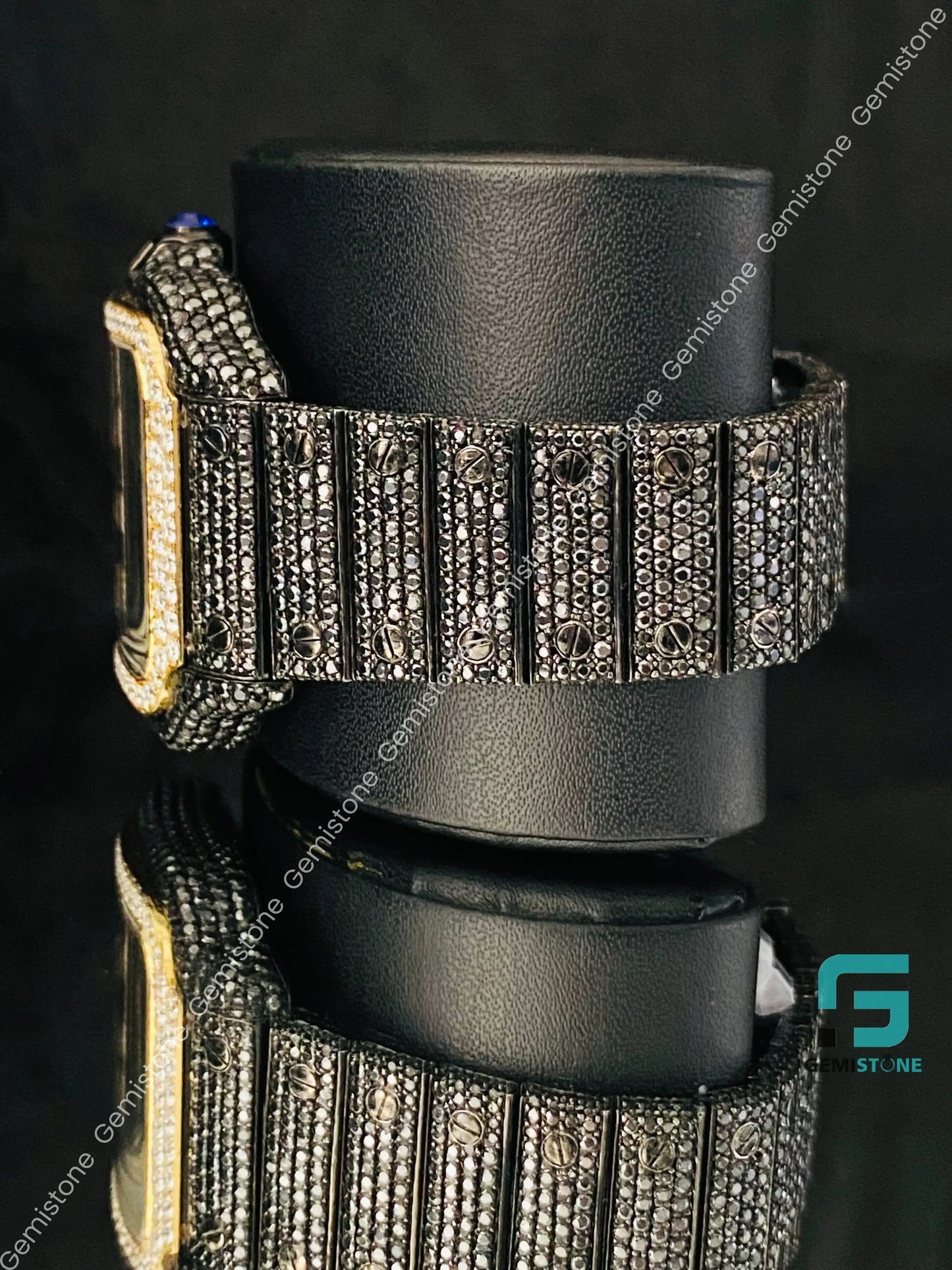 Black_Cut_Moissanite_Diamond_Watch
