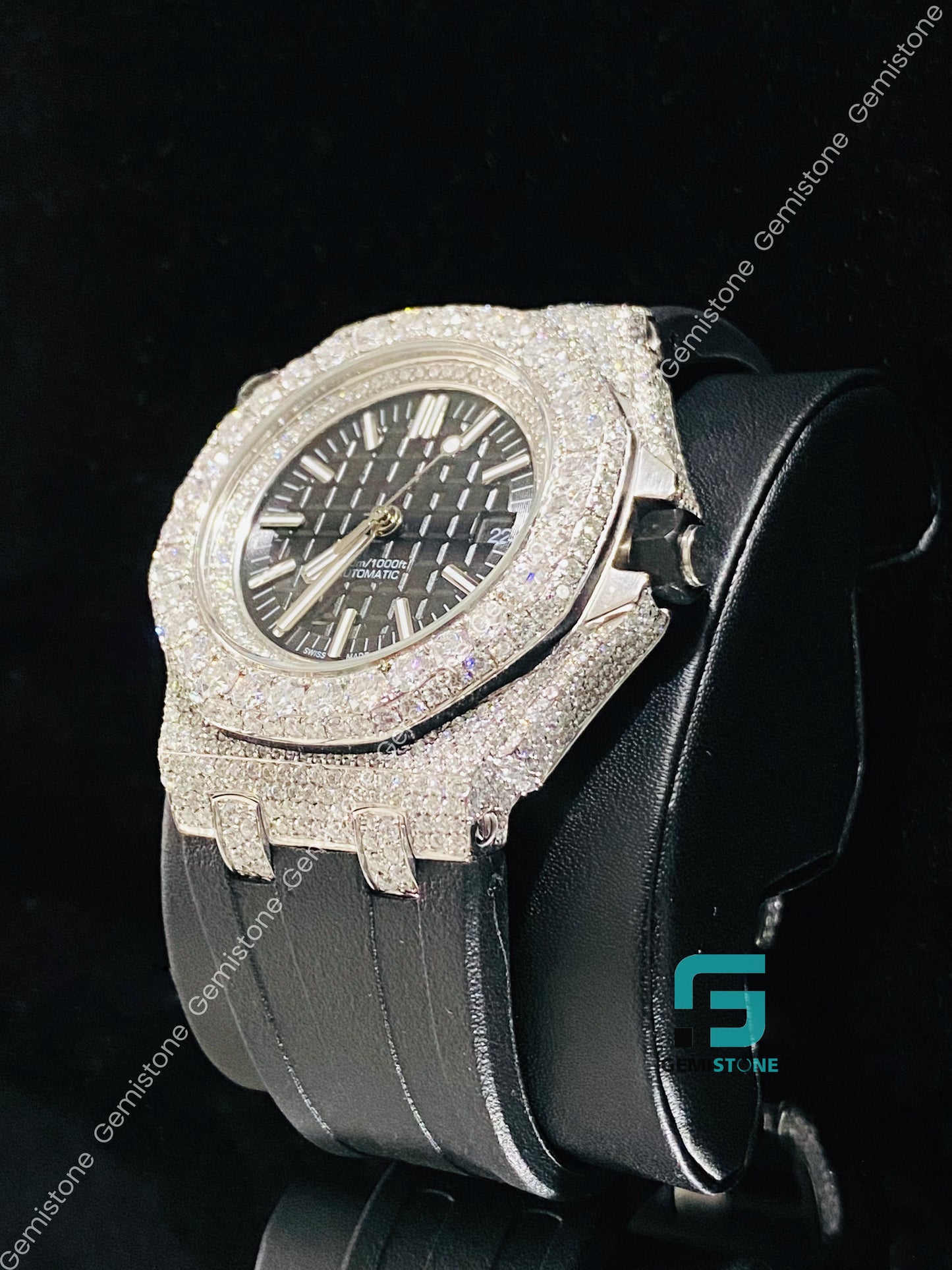 Black Face dial Moissanite Watch