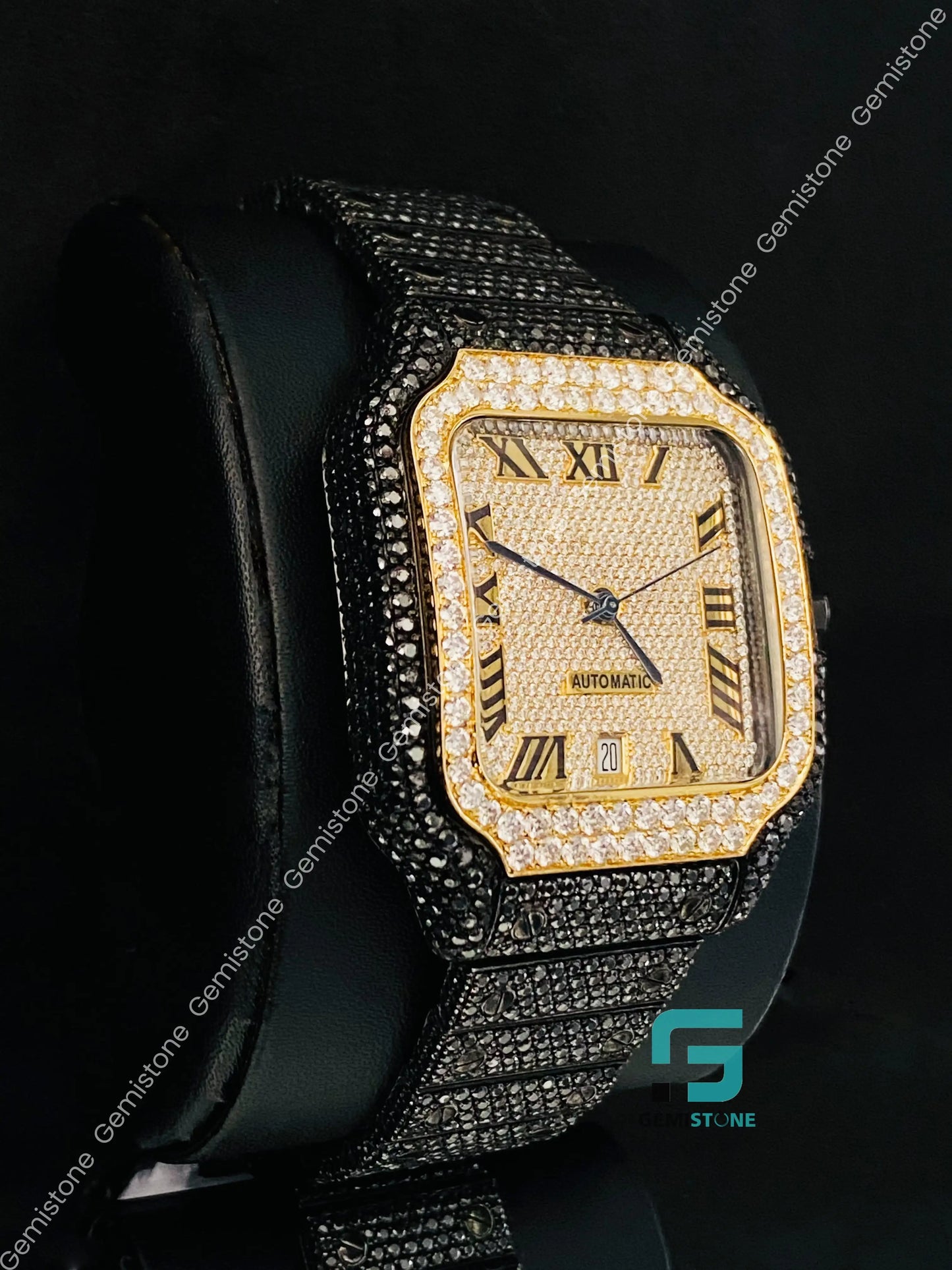Black_Moissanite_Diamond_Watch