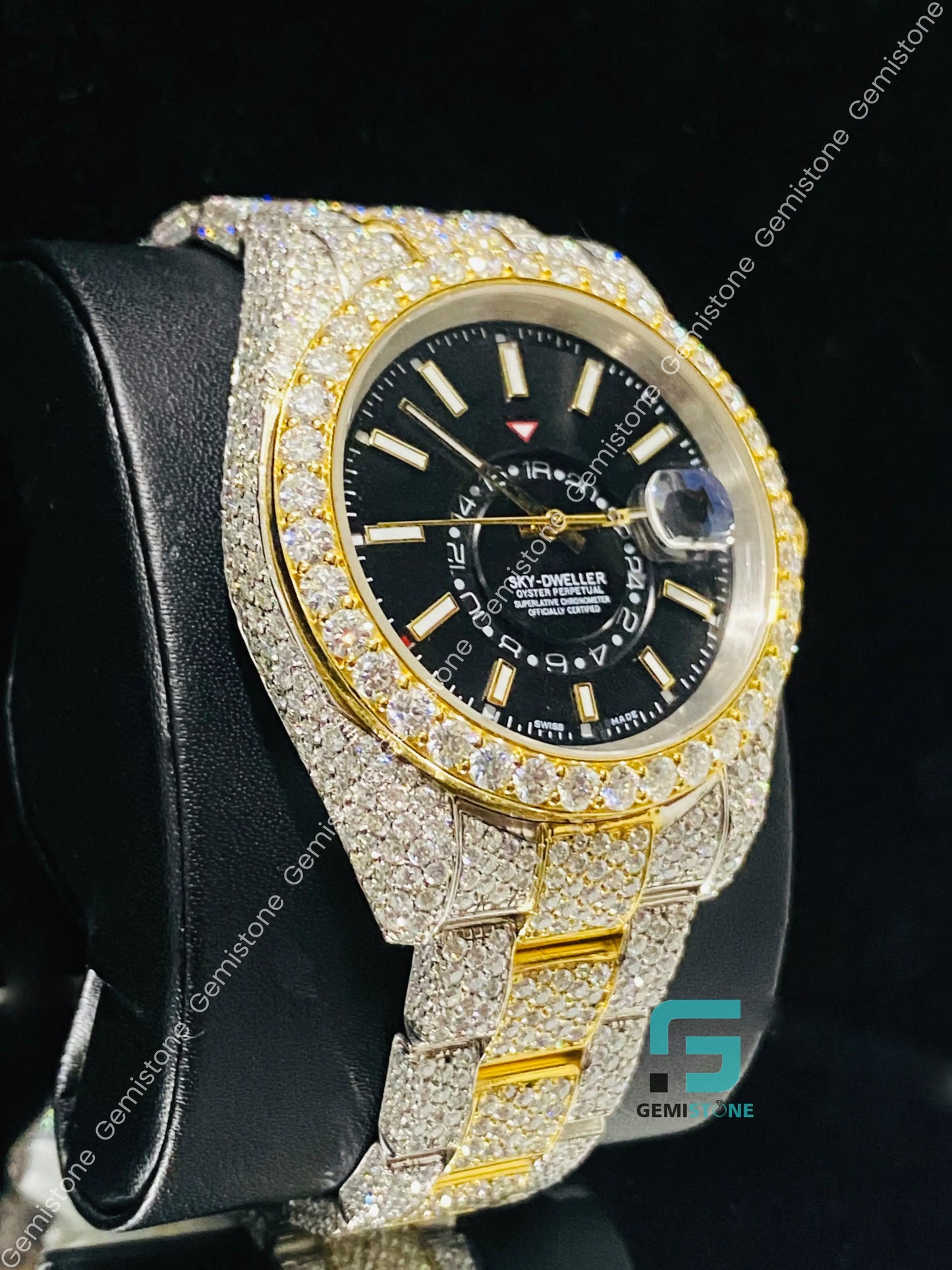Blue_Dial_Two_Tone_Sky_Dweller_Moissanite_Watch