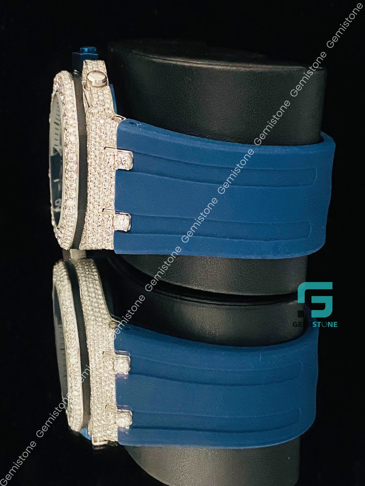 Blue_Silicon_Strap_Moissanite_Face_Dial_Watch_For_Men