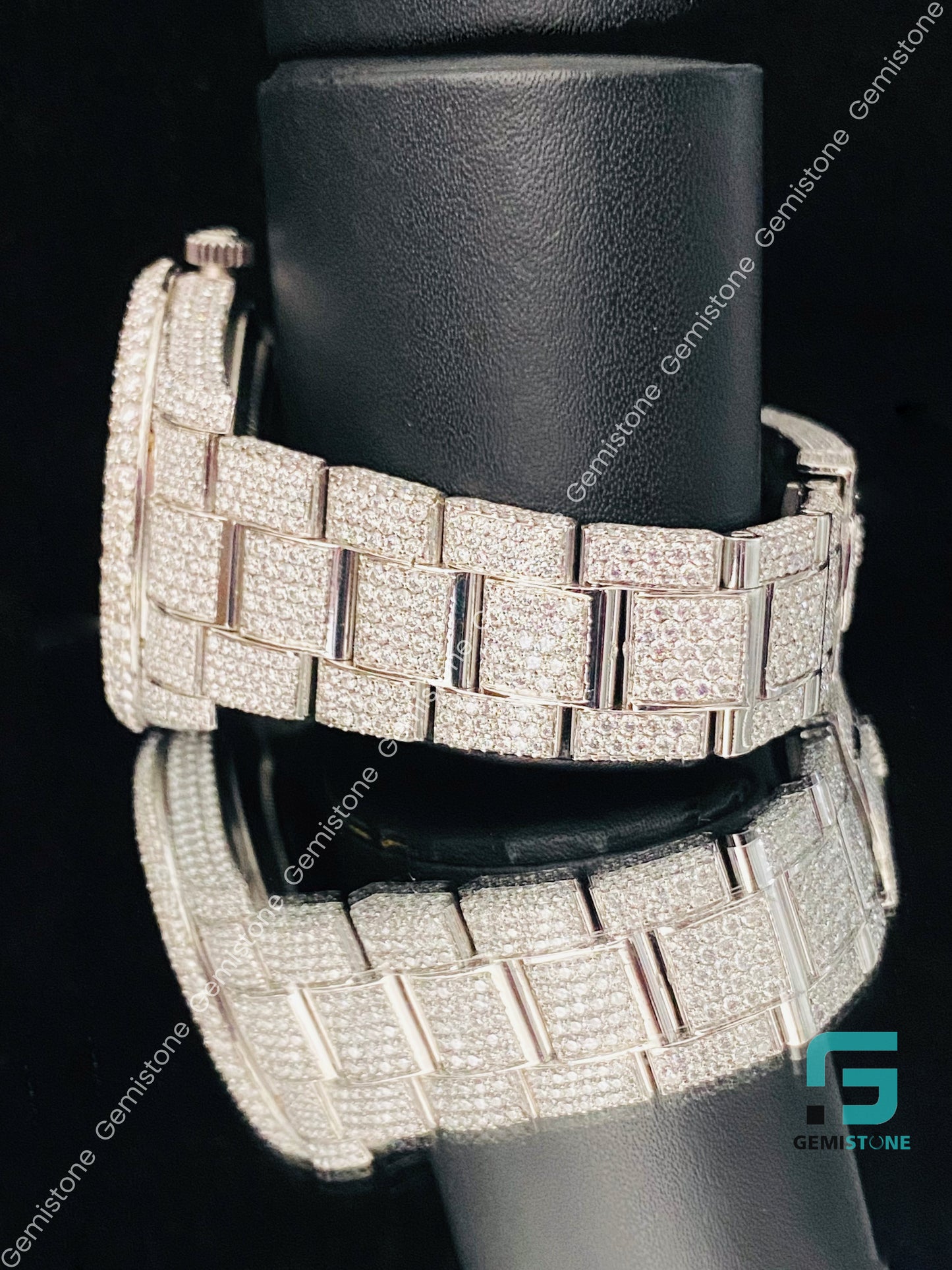 Bust Down Date Just Moissanite Watch For Men_s