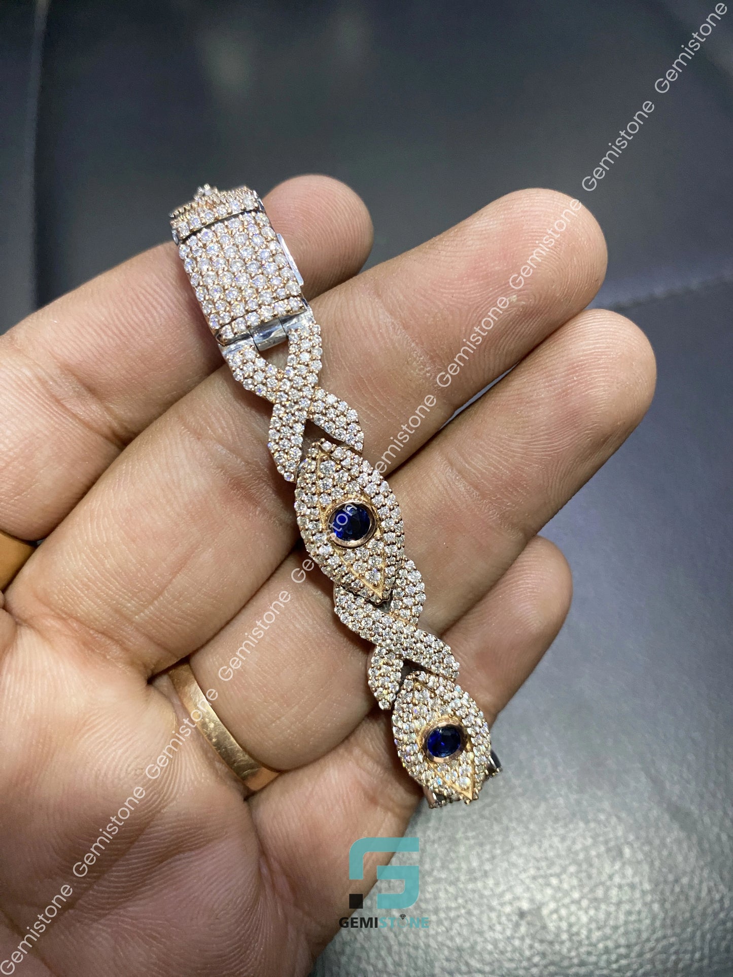 Bust Down Evil Eyes Moissanite Bracelet