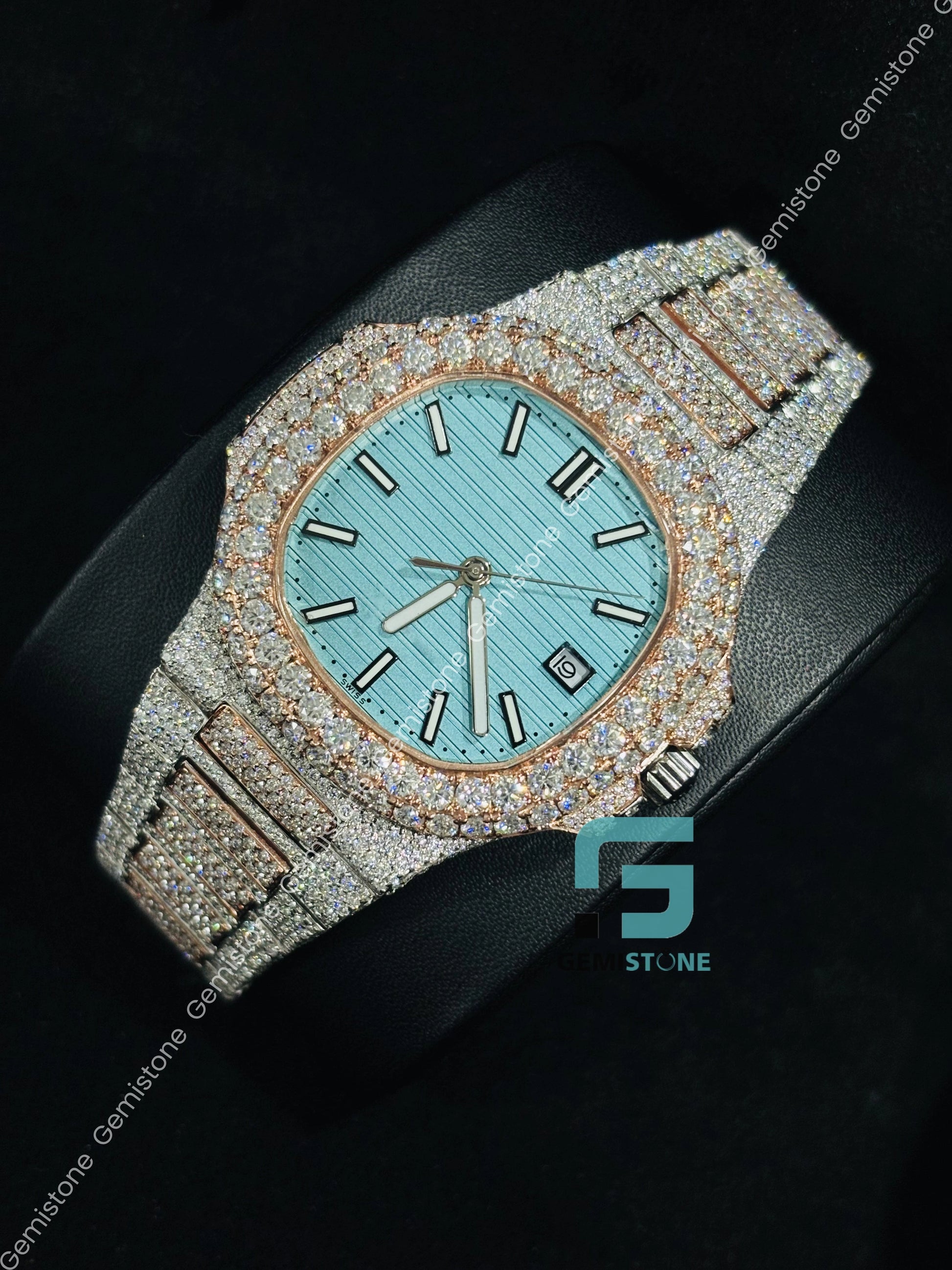 Bust Down Moissanite Hip Hop Iced Out Watch For Him