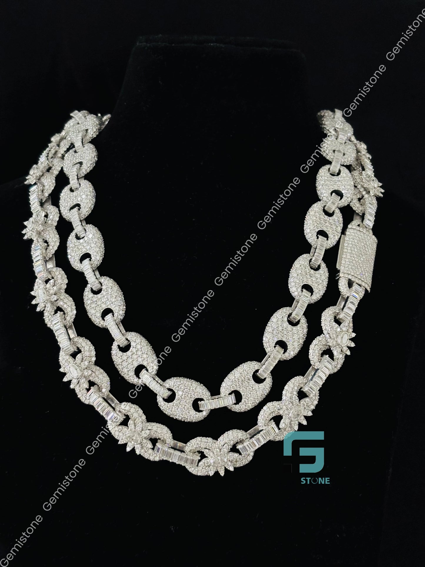 Bust Down Moissanite Infinity Cuban Link Chain