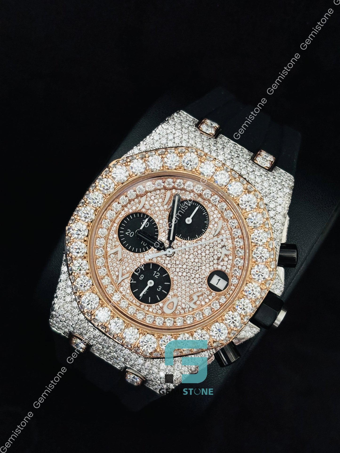 Bust Down Moissanite Wrist Automatic Watch