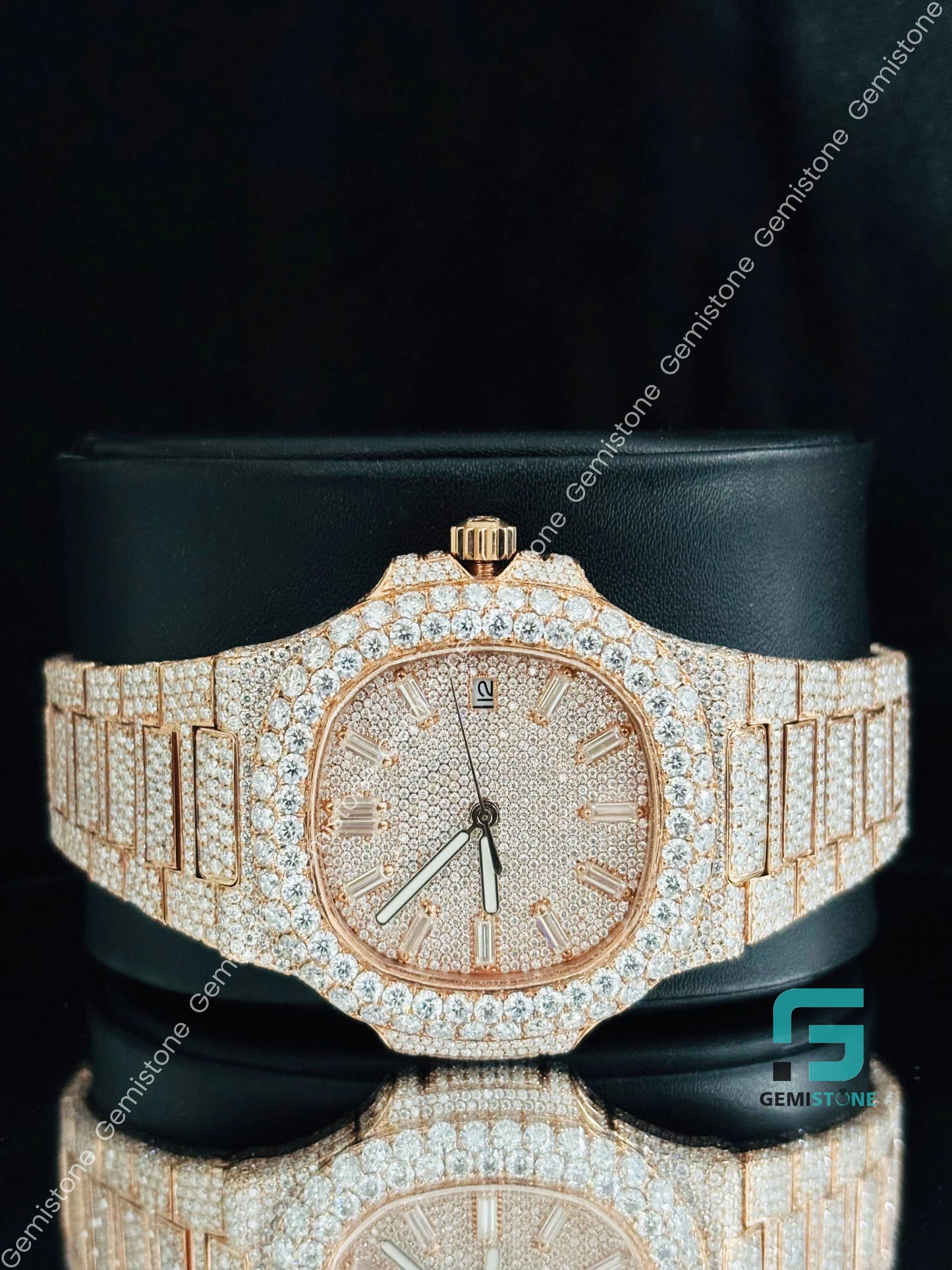 Bust Down Moissanite Wrist Patek Watch