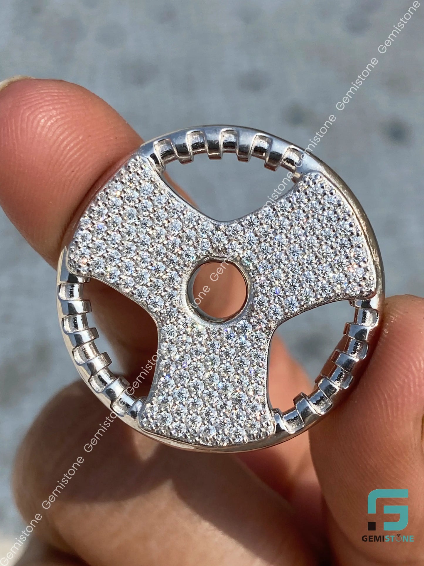 Bust Down Steering Wheel Diamond Pendant