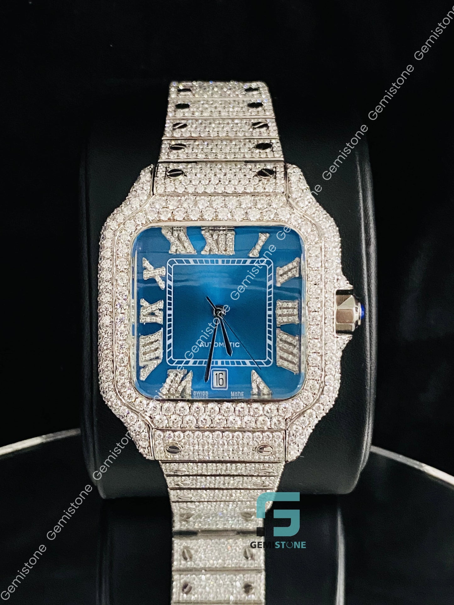 Cartier Roman Number Moissanite Watch