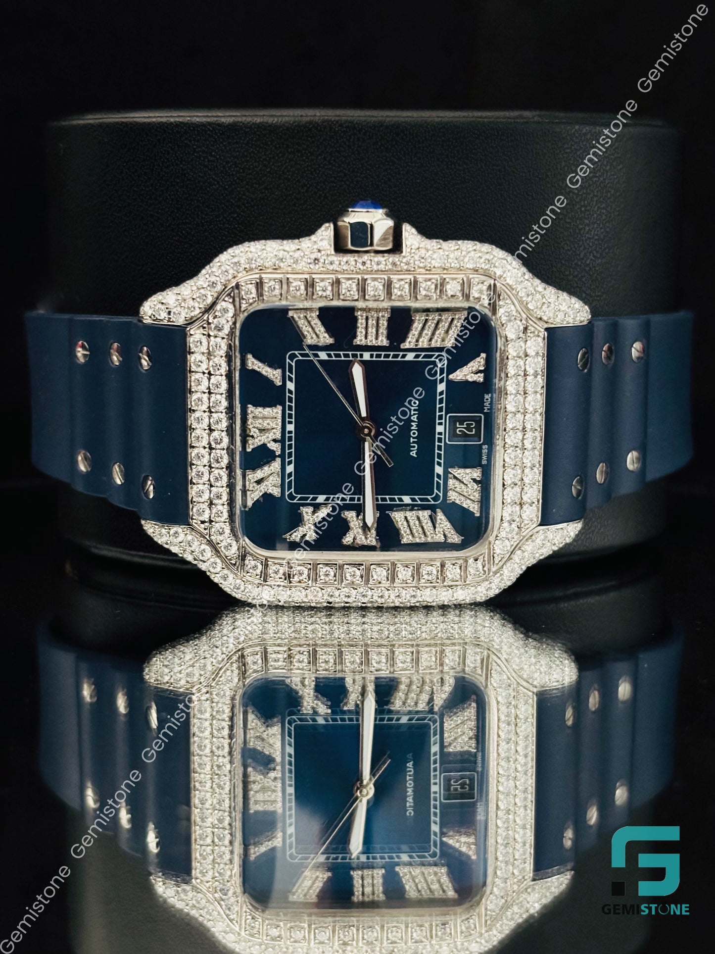 Catier Moissanite Stone Bust Down Watch