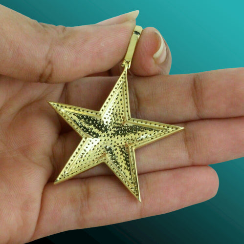 Iced Black and White Moissanite Diamond Star Pendant