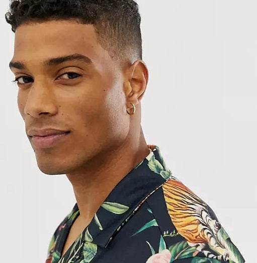 Chunky Small Hoop Earrings for Men