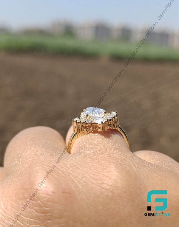 4.0 CT Coffin Cut Moissanite Wedding Bridal Set Rings