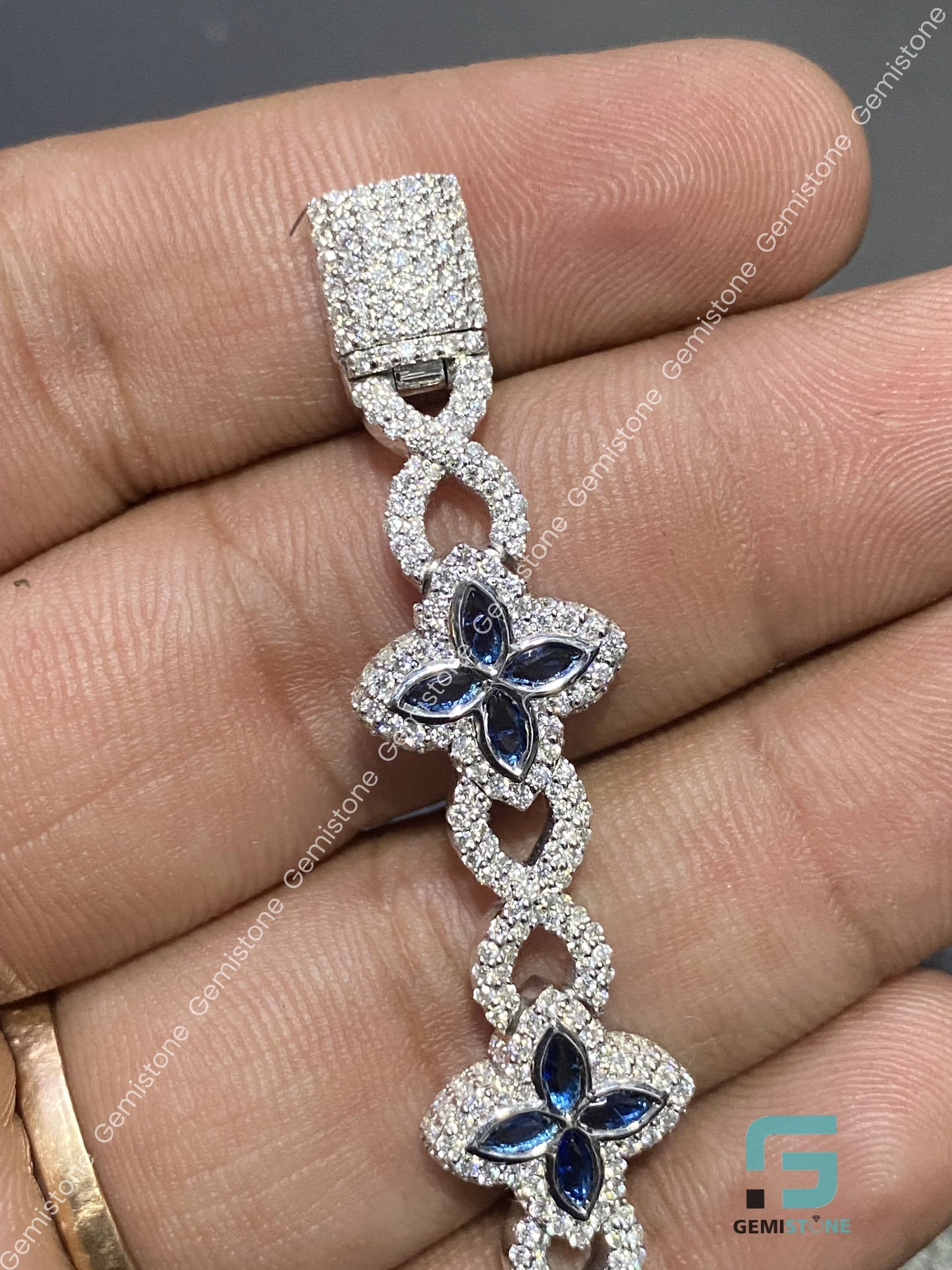 Colorful Marquise Moissanite Bracelet for Men