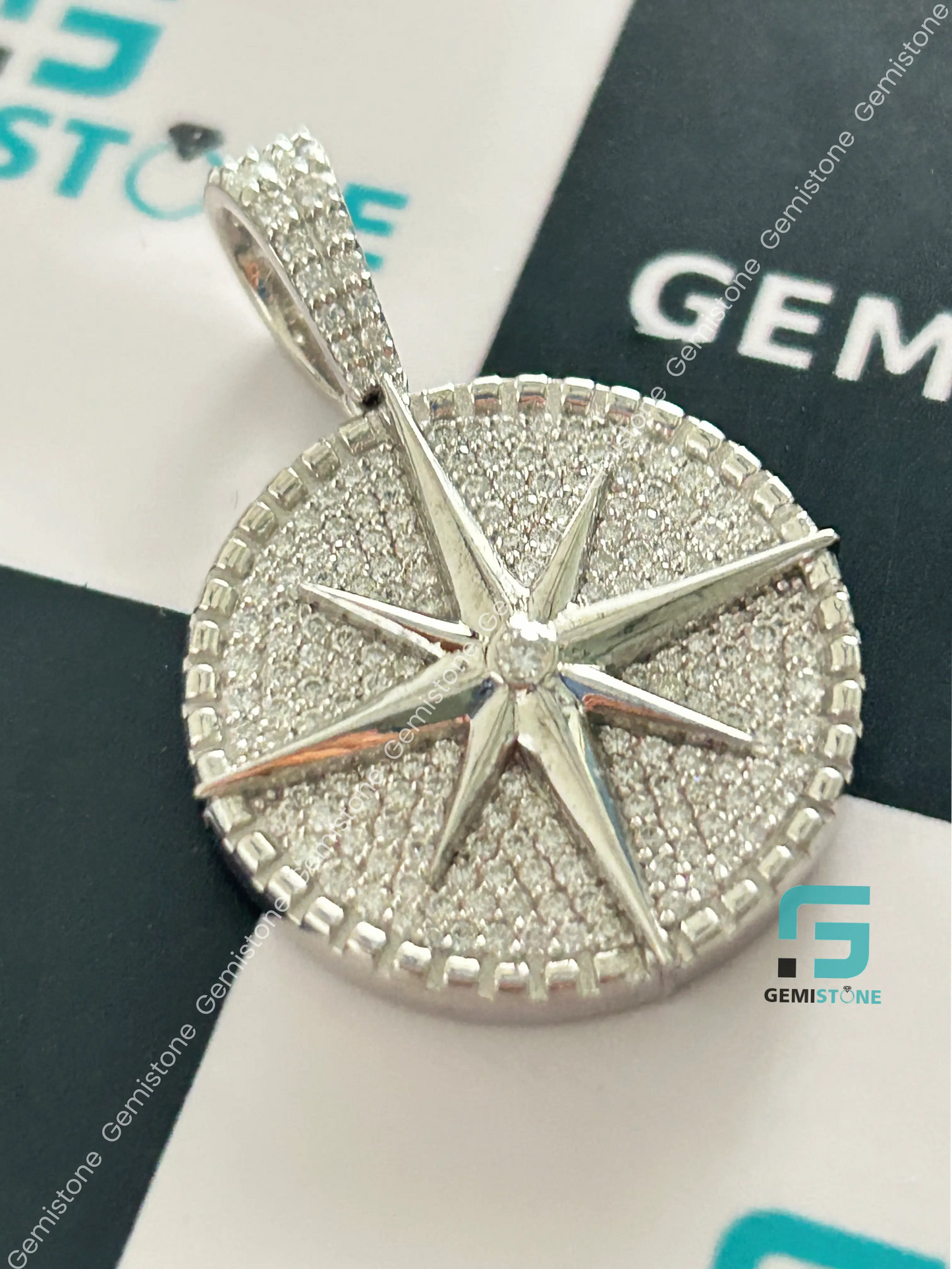 Compass Iced Out Pendant