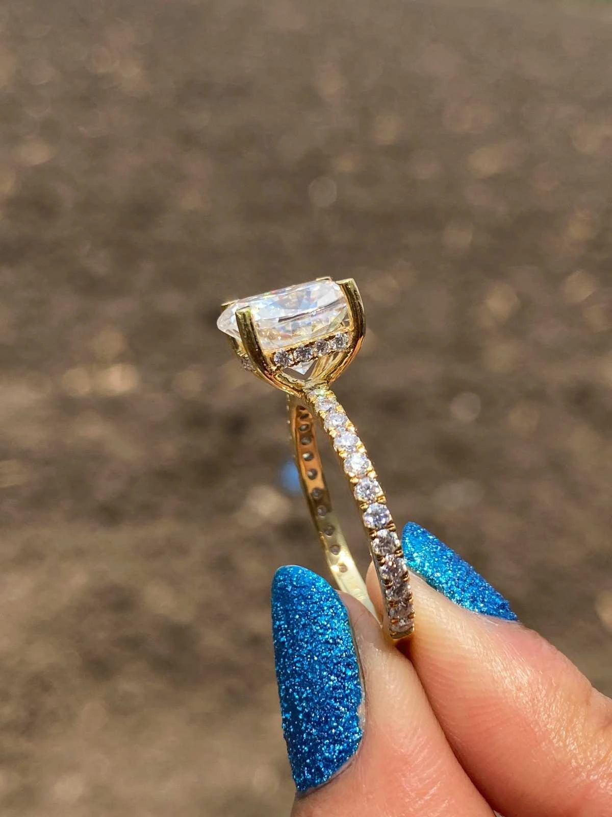 Cushion Cut Moissanite Ring