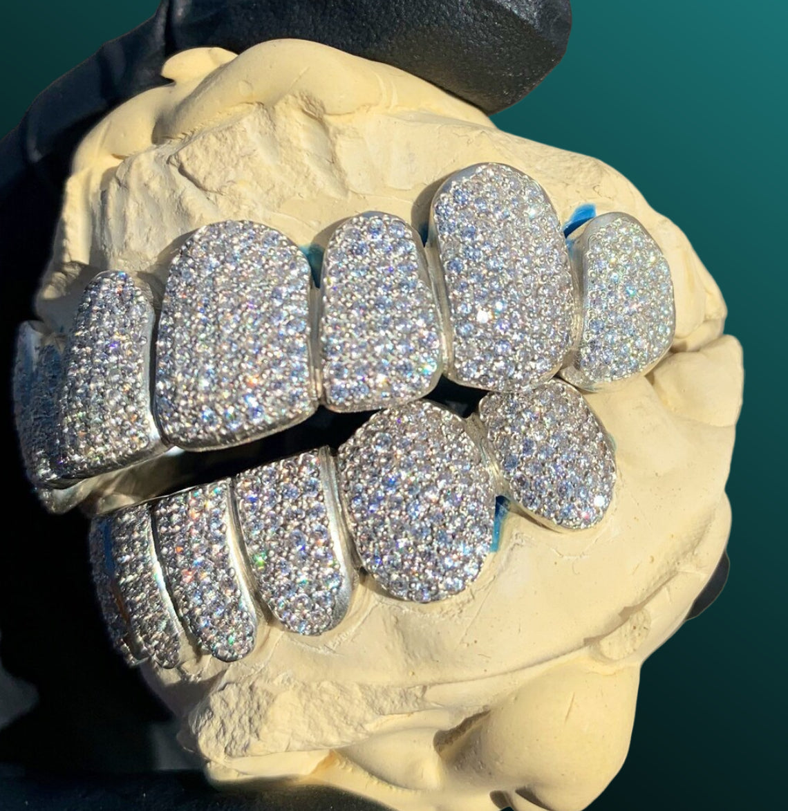 Custom Iced Out VVS Diamond Teeth 925 Silver