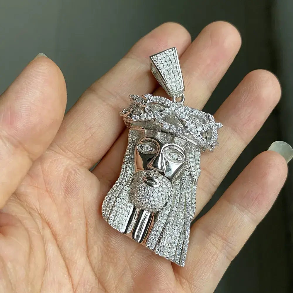 VVS Moissanite Jesus 3D Face Iced Out Hip Hop Pendant