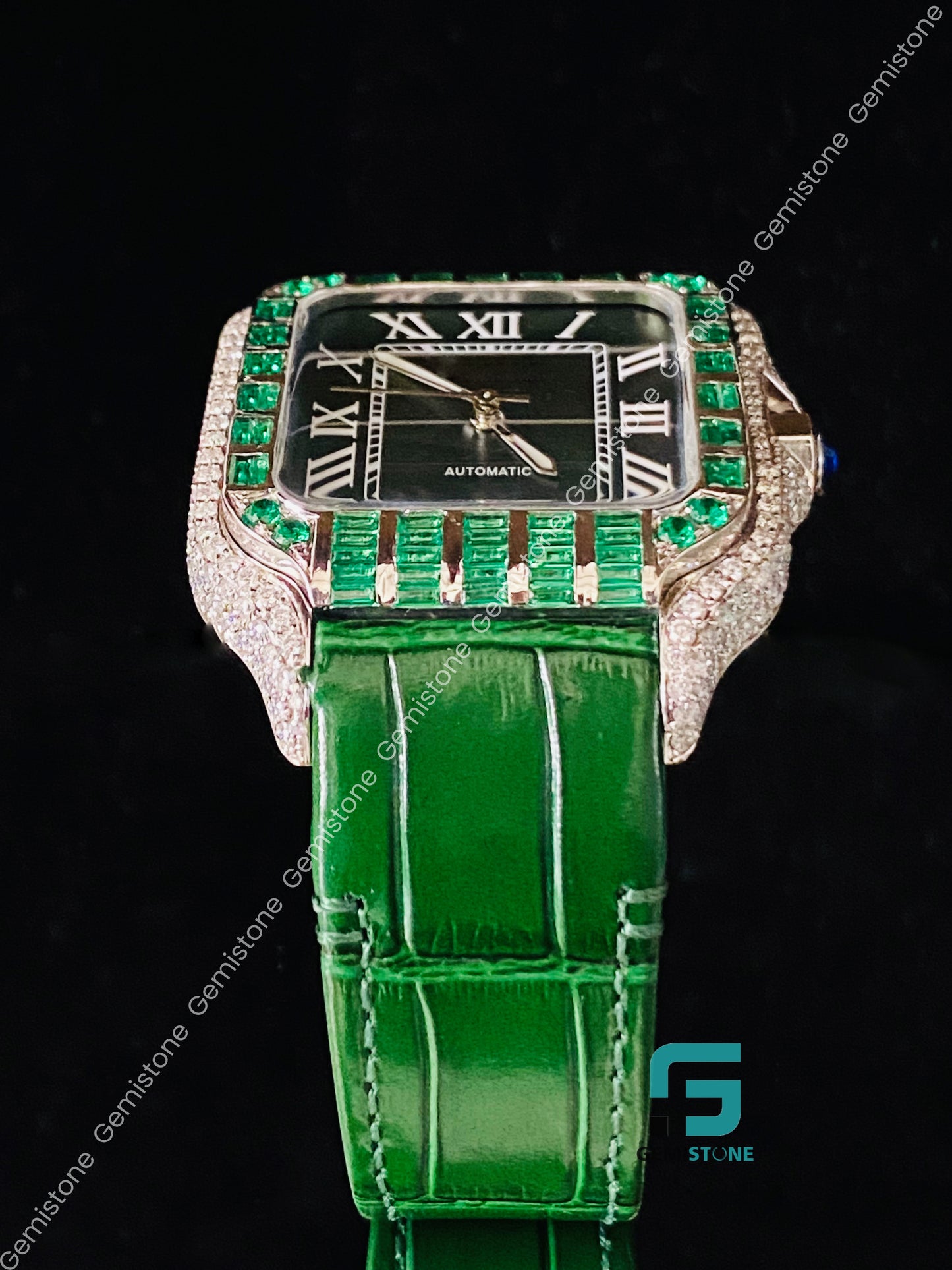 Dark Green Dial moissanite Watch for Men