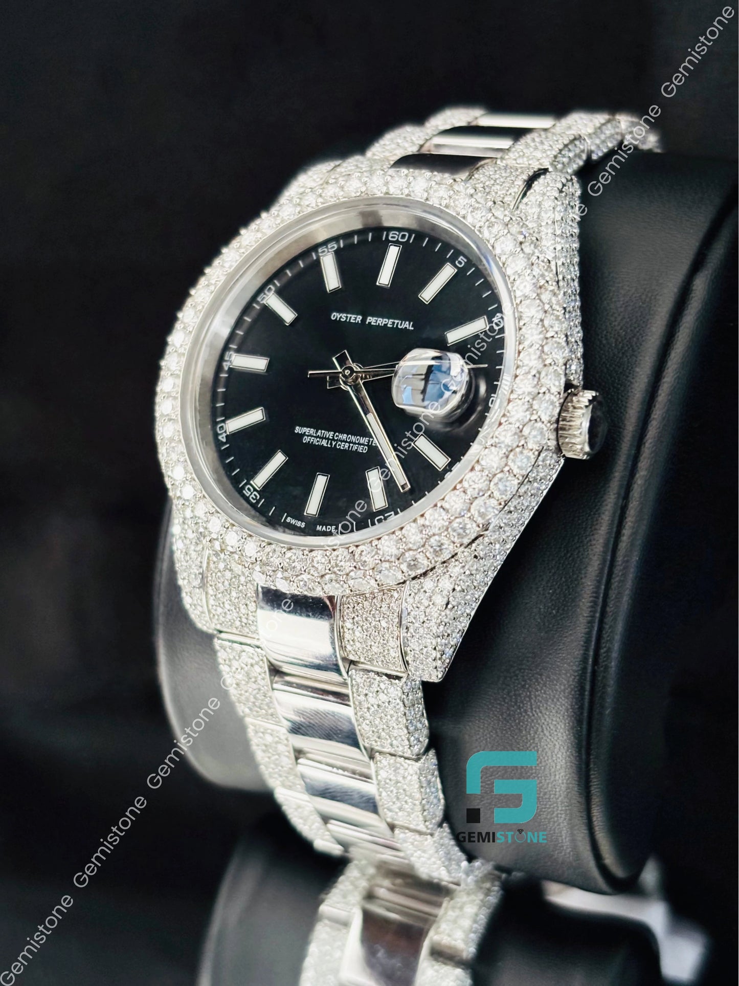 Date Just Fully Ice Out Moissanite Watch
