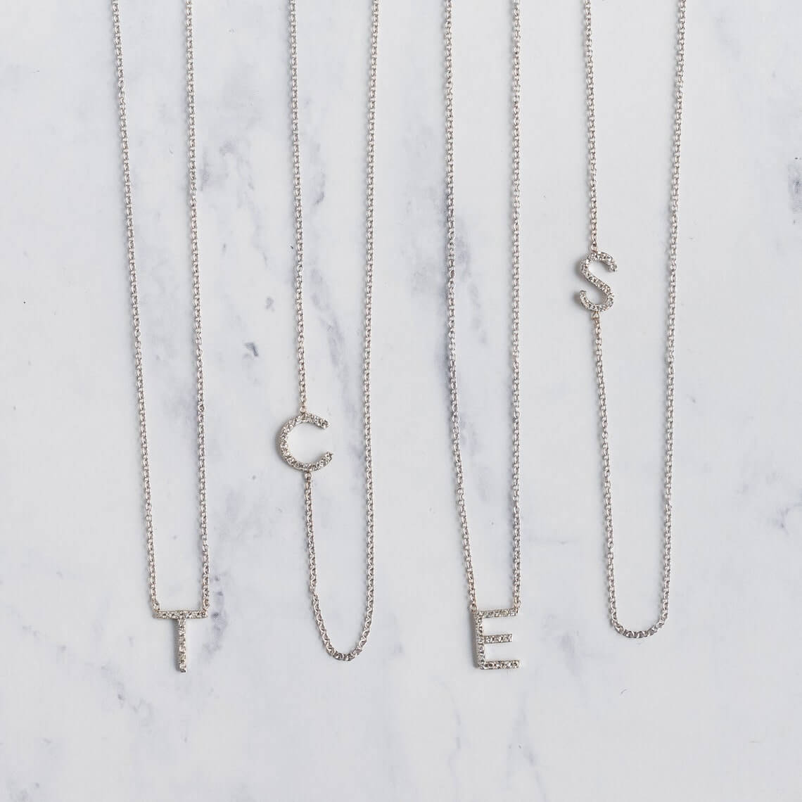 Diamond-Initial-Letter-Necklaces