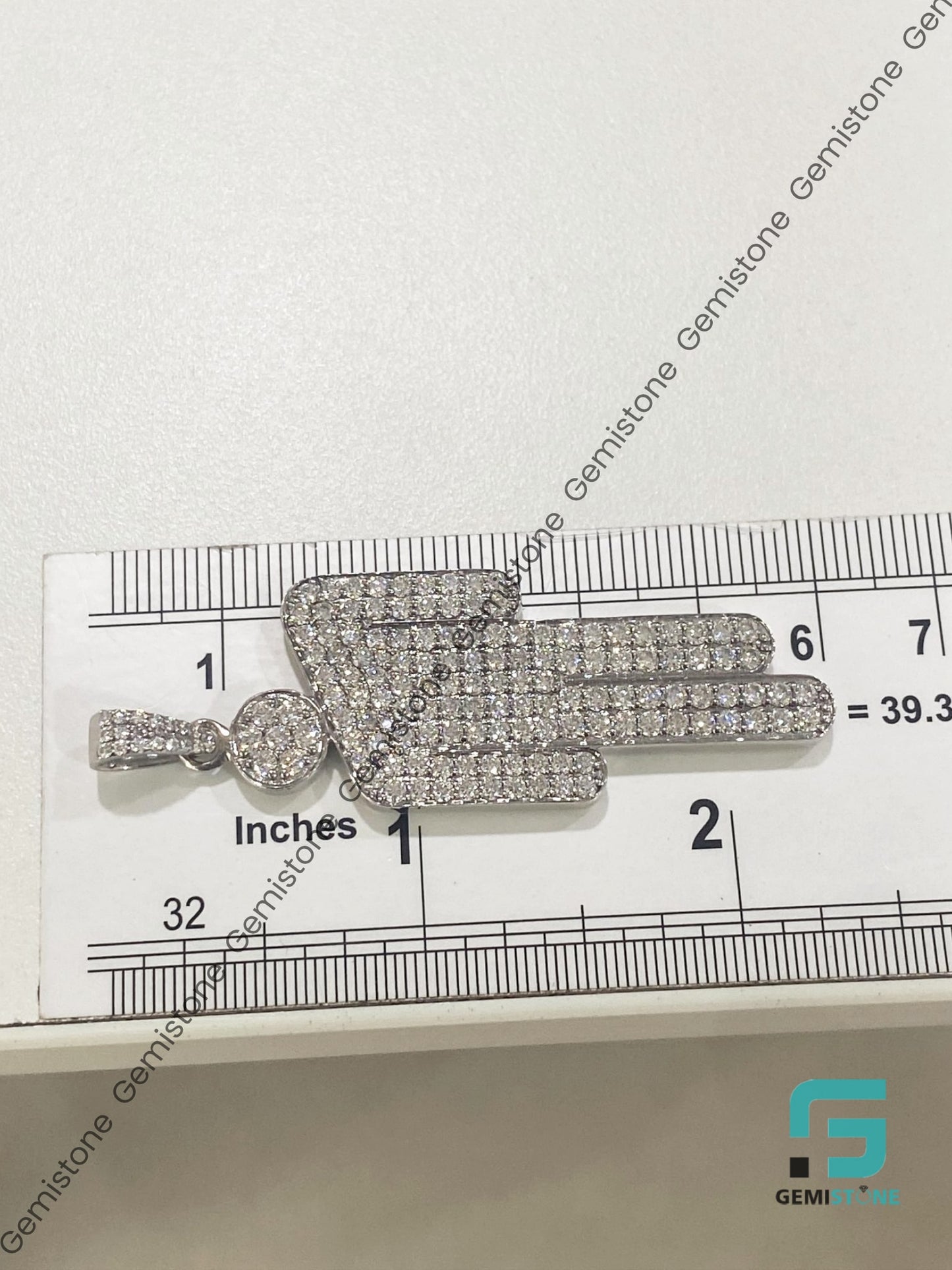 Round Cut Moissanite Billie Eilish Diamond Blohsh Pendant