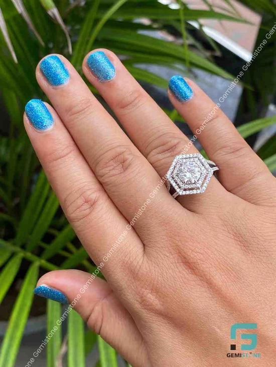 Double Halo Split Shank Engagement Ring Double Halo Split Shank Engagement Ring