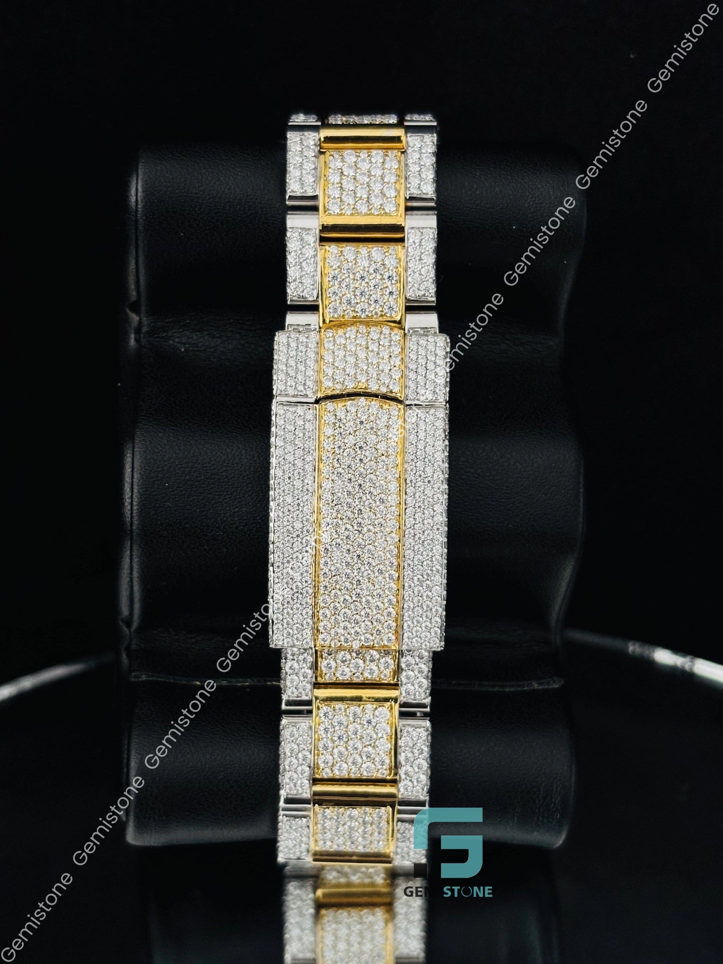Dual Tone Iced Out Moissanite Hip hop Watch