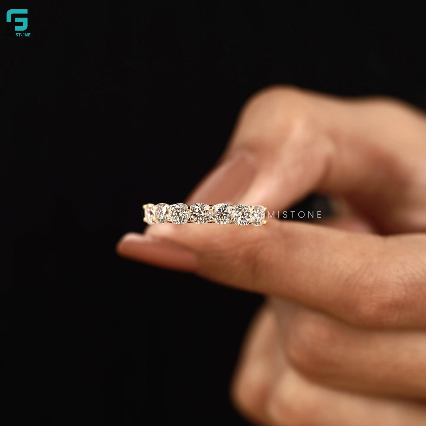 Elongated Cushion Cut IGI Certified Wedding Band