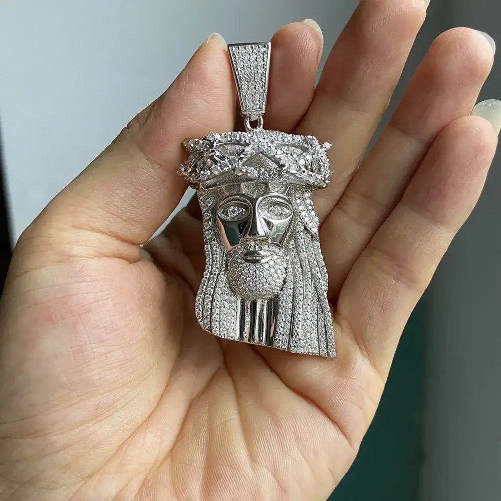 VVS Moissanite Jesus 3D Face Iced Out Hip Hop Pendant